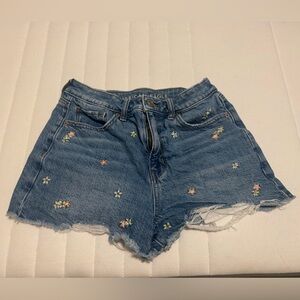 American Eagle Outfitters Women’s Floral Embroidered Denim Shorts
